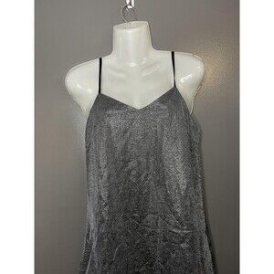 RENVY Dress Womens Small Silver Herringbone Metallic Slip Mini Party Cocktail